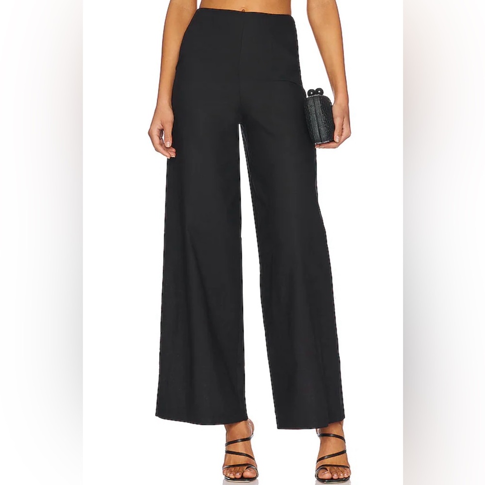 SNDYS Nina Linen Pants Black Wide Leg